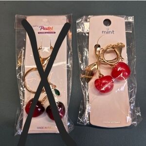 1 Mini Cherry Keychain Bag Charm